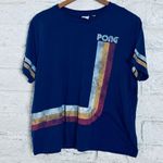 Womens Pong Retro Video Game Gamer Jersey T Shirt XXL Junk Food Nice 70s 80s Blue Photo 1