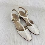 Salvatore Ferragamo Vintage  Slingback T Strap Sandals Sz 9AAA White NEEDS REPAIR Photo 1
