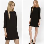 French Connection Black Arrow Crepe Pom Pom Slip Tunic Dress Photo 1