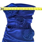 ZARA Bodycon Mini Dress Royal Blue Floral Detail Cut Out Womens Size Small NWT Photo 9