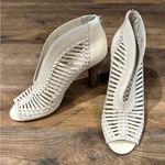 Vince Camuto  White Heeled Boots with Peep-Toe Design Photo 2