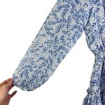 MISA Los Angeles Lorena Dress White and Blue Floral Print Tiered Swing XS XSmall Photo 4