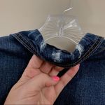 American Eagle  Distressed Dark Wash Denim Cropped Jean Jacket Photo 8