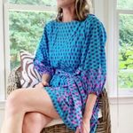 J. Crew blue block print dolman sleeve dress size small Photo 12