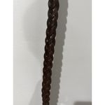 Womens Brown Genuine Leather Braided Belt Brass Buckle Size 40 Argentina 45" Lon Photo 5