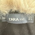 ZARA  Knit SZ M fur collar oversized winter coat Photo 6