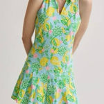 Lilly Pulitzer Luxletic Dania Pleated lemon yellow green Dress Large Photo 0