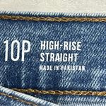 a.n.a NWT  size 10p high rise straight Blue denim Jeans Distressed raw hem Photo 3