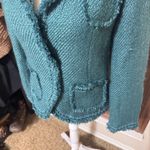 Dialogue  Jacket Blazer Women's Sz 4 Wool blend Teal Green Tweed Boucle Career Photo 2
