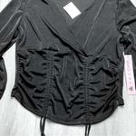 Crave fame Black Ruched Surplice Long Sleeve Top XL Photo 2