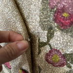 Custom handmade gold floral roses sparkle dress one of a kind small Photo 6