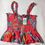 Patrons of Peace  Women's Boho Style Floral Tropical Print Blouse Sz L Photo 2