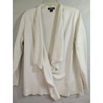 Lands' End  Women‎ Large Open Front Cardigan White Photo 6
