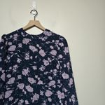 Tuckernuck Hyacinth House Navy & Blush Abstract Floral Rosalind Ruffle Midi Dress Sz L Photo 2