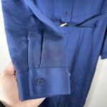 Talbots Vintage  100% Silk Blue Button Up Belted Shirt Maxi Dress Long Sleeve 8 Photo 5