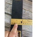 Michael Kors  Wide Black Leather Clear Crystal Click Close Wrap 6 1/2" Bracelet Photo 6