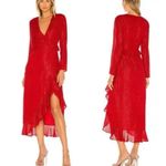 House of Harlow  X Revolve red ruffled midi dress small Photo 1