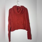 Free People  Shades of Dawn Pullover Sweater Cowl Neck Slouchy Cable Knit Large Photo 2