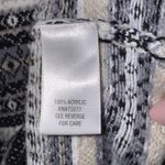 Croft & Barrow  Petite Fair Isle Button Front Cardigan Black White Tan PL Photo 5