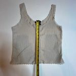 Forever 21 Beige Lace Trim Ribbed Tank Top Button Front SZ M Y2k Hannah Montana Photo 5