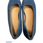 Lands' End Womens Size 6.5 D Blue Leather Slip On Round Toe Flats Photo 3