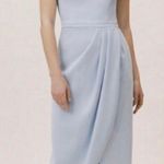 BHLDN Thompson Off Shoulder Crepe Dress High Low Split Fit Bodice Pencil Pleated Evening Formal Pastel Photo 0