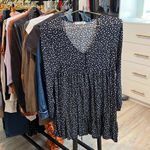 Pull & Bear  Smocked Floral Mini Dress In Navy Blue Photo 3