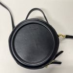 Black Vegan Leather Circle Crossbody Handbag Bag Purse Boho Casual Classic Photo 0