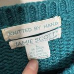Vintage Jamie Scott Hand Knitted Cardigan Sweater Green Purple Womens Size La Size L Photo 1