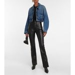 frame denim FRAME Pintuck Leather Trousers in Noir Black 8 New Womens Pants Photo 13