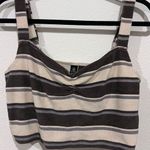 Volcom brown and tan stripped adjustable straps crop tank top Photo 0