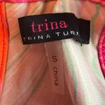 Trina Turk Milan Gingko Floral Orange Pink Halter Top Maxi Dress Size S Photo 3
