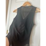 Glassons Women's Black V-Neck Sleek Bodysuit Semi-Sheer Night Out Size Medium Photo 6