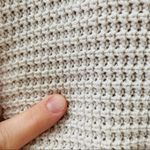 Free People Cold Shoulder Waffle Knit Sweater Cream Sz XS Photo 5