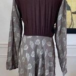 Vintage 90s Funhouse NYC Steampunk Dark Academia Schoolgirl Brown Leaf Dress S Photo 1