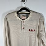 Makers Mark Whiskey Henley Shirt XL Long Sleeve Thermal Waffle Knit Beige Photo 1