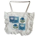 White Floral Tote Bag Eco Friendly Reusable Photo 0