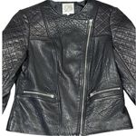 Dawn Levy Black Quilted Genuine Leather Moto Jacket Size Small Photo 0