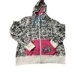 Disney Parks Full Zip Hoodie Minnie Mouse Whoosh So Sweet Comic Strip Cartoon L Photo 0
