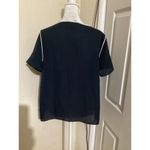 Banana Republic Blouse Womens Small Black Short Sleeve Sheer Office Top Workwear Photo 2