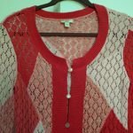 J.jill crochet sweater pink color block Photo 5