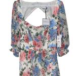 Premier Amour Women's 12 Pastel Colored Floral Pleated Maxi Dress Puff Sleeves Photo 3