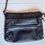 Elliott Lucca Black Woven Leather Crossbody Handbag Bag Purse Womens Photo 0