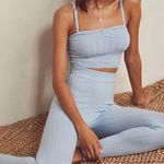 Free People XL Morning Light Ruch Cami Crop Top Crisp Light Baby Blue Coquette Photo 7