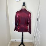 Lane Bryant NTM: Satin Wrap Blouse 22/24 Burgundy Surplice Tie Front Top Photo 9