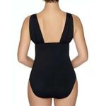 Time & Tru NEW Womens Black Shirred Slimming One Piece Swimsuit Size S 4/6 Photo 1