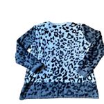 Vince Camuto  Cheetah Print Sweater Gray Crewneck Women’s Size Medium​ Black Photo 1