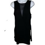 EXPRESS  Black Sleeveless Cutout ‎ Knit Mesh Shift  Tunic Top EUC Size Small Photo 1