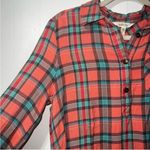Matilda Jane  Noble Button Down Plaid Coral Lace Cottagecore Tunic Top small Photo 4