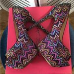 Betsey Johnson Bardot Pink Purple Zigzag Platform Heels 9.5 Photo 3
